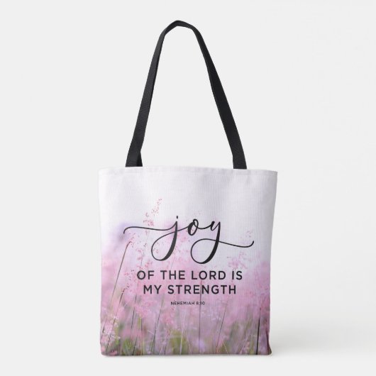 ネヘミヤ8:10主の喜びは私の力である トートバッグ (裏面)