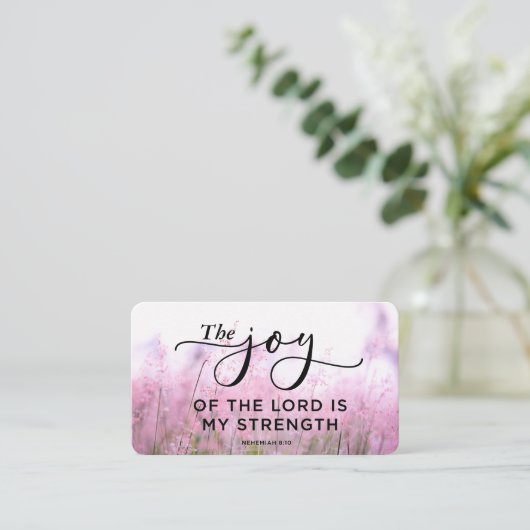 ネヘミヤ8:10主の喜びは私の力である 名刺 (スタンド正面)