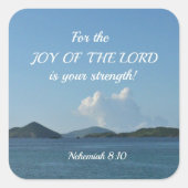 ネヘミヤ8:10主の喜びは、あなたのものだ スクエアシール (正面)