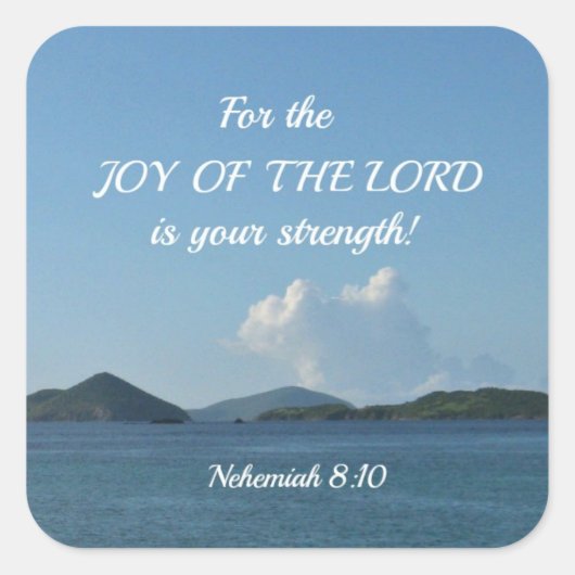 ネヘミヤ8:10主の喜びは、あなたのものだ スクエアシール (正面)