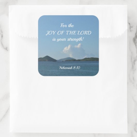 ネヘミヤ8:10主の喜びは、あなたのものだ スクエアシール (バッグ)