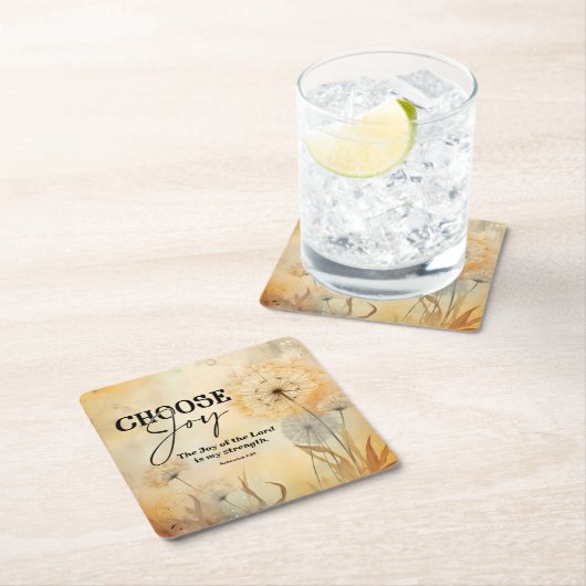 ネヘミヤ8:10主の喜び聖書ダンデロン スクエアペーパーコースター (インサイチュ)