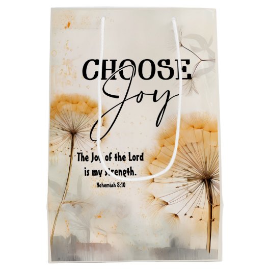 ネヘミヤ8:10主の喜び聖書ダンデロン ミディアムペーパーバッグ (裏面)