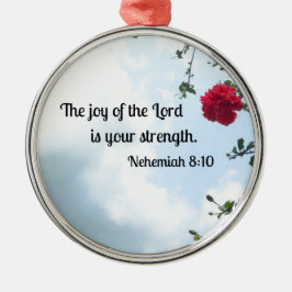 ネヘミヤ8:10主の喜び… メタルオーナメント
