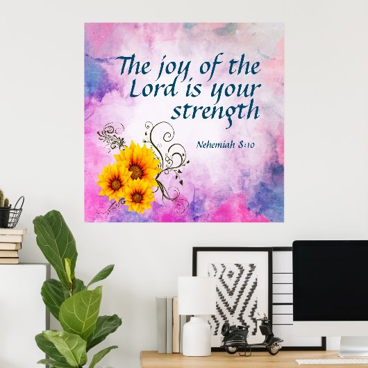 ネヘミヤ8:10 ポスター (ホームオフィス)