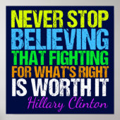 ネベストップ信じルのヒラリー感動的引用文 ポスター (正面)