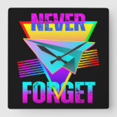 ネベ忘れ紙飛行機 スクエア壁時計 (正面)