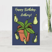 ネペンテスピッチャープラントイラストレーション パーソナライズされた カード (正面)
