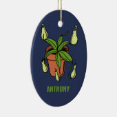 ネペンテスピッチャープラントイラストレーション パーソナライズされた セラミックオーナメント (右)