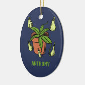 ネペンテスピッチャープラントイラストレーション パーソナライズされた セラミックオーナメント (左)