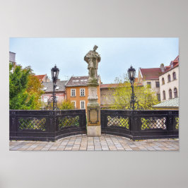 ネポムク像、ブラチスラヴァ、スロバキアの聖ヨハネ ポスター