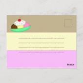 ネポリタンストライプアイスクリームサンデ誕生日招待状 ポストカード (裏面)