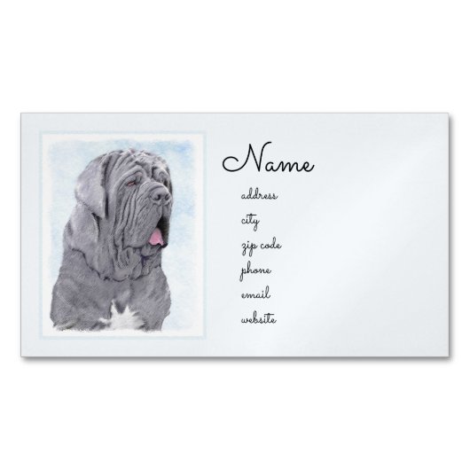 ネポリタン絵画マスチフの – Dog Art マグネット名刺 (正面)