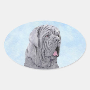 ネポリタン絵画マスチフの – Dog Art 楕円形シール