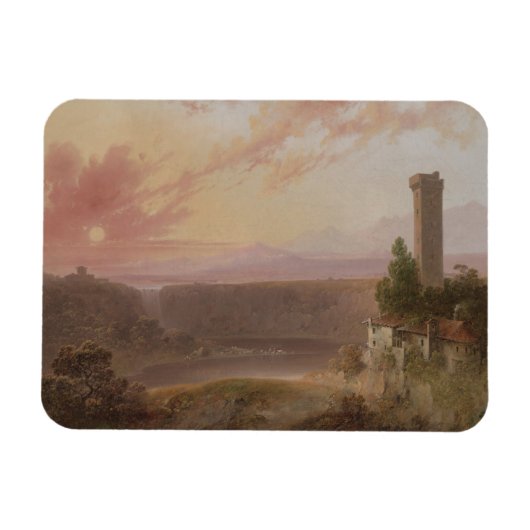 ネミ湖の夕暮れ マグネット (横)