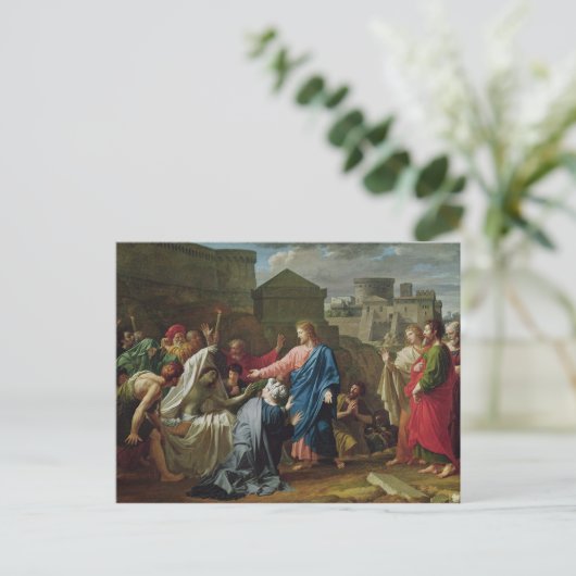 ネムの未亡人の子を復活させるイエス ポストカード (スタンド正面)