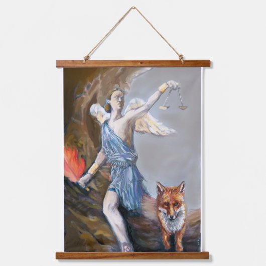 「ネメ素晴らしシスの水彩画 吊り下げ型タペストリー (正面)