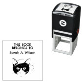 ネリクールー・アート猫の本が本にパーソナライズされた属する セルフインキングスタンプ (インサイチュ)