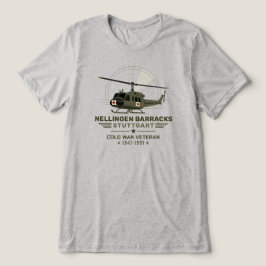 ネリンゲン兵舎シュトゥットガルト ヒューイ医療搬送ベテラン トライブレンドTシャツ