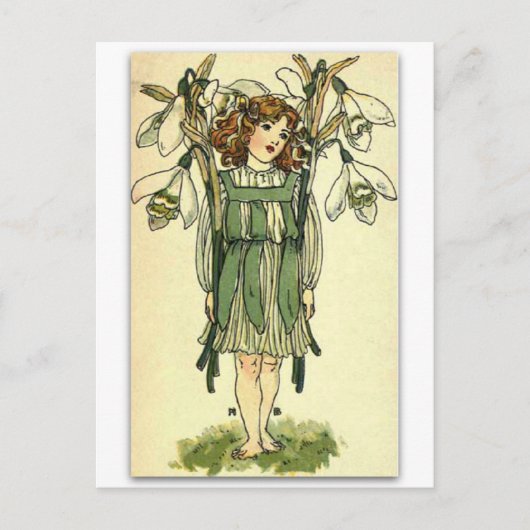 ネリー・ベンソンによる美しい雪の落下 ポストカード (正面)