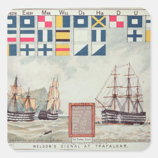 ネルソンのトラファルガーでの合図 スクエアシール (正面)