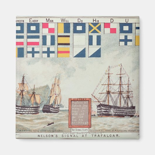 ネルソンのトラファルガーでの合図 マグネット (正面)