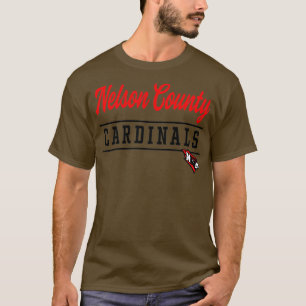 ネルソンカウンティハイスクール深紅色プルオーバー Tシャツ