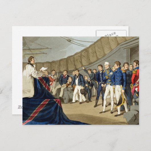 ネルソン卿の船に乗った祈りの言葉の船員 ポストカード (正面/裏面)