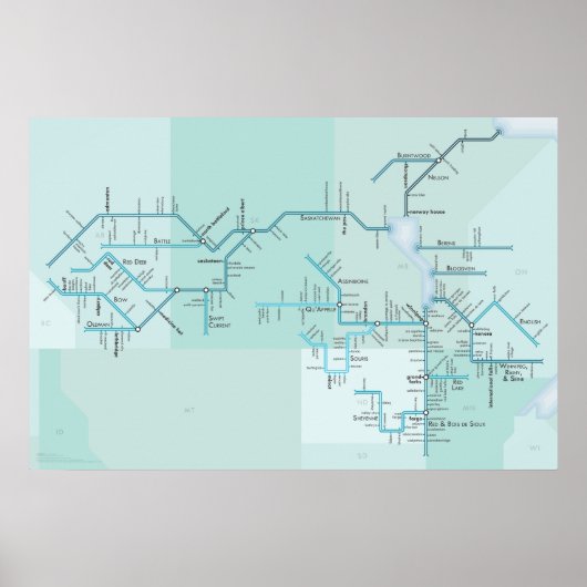 ネルソン川と湖ウィニペグ、30インチx 20インチ ポスター (正面)