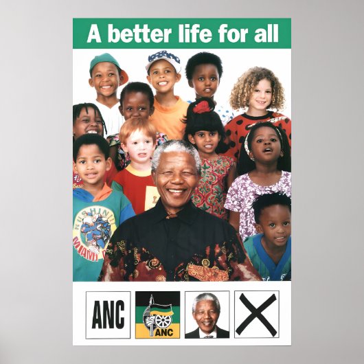 ネルソン・マンデラ 政治ポスター 南アフリカ ANC ポスター (正面)