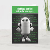 ネルディおもしろいーロボットが年齢誕生日カードを計算 カード (正面)