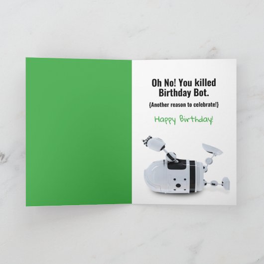 ネルディおもしろいーロボットが年齢誕生日カードを計算 カード (内部)