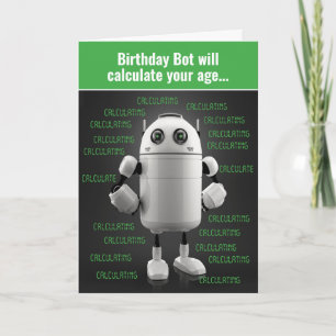 ネルディおもしろいーロボットが年齢誕生日カードを計算 カード
