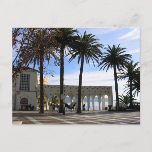 ネルハ、スペインの遊歩道の馬及びキャリッジ ポストカード (正面)