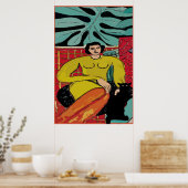 ネンシーと猫とシダのポスター ポスター (キッチン)