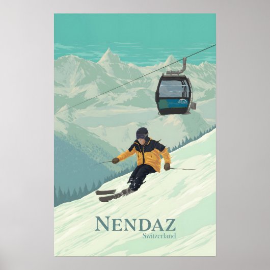 ネンダズ スイス スキー リゾート 旅行 ポスター (正面)