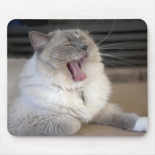 ネヴァマスカレード猫のあくび マウスパッド (正面)