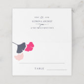 ネーはっきりしたビーモダン·ピンク·イチョ結婚葉の プレイスカード (外部開封)