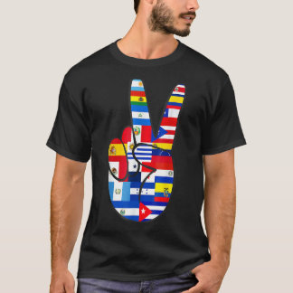 ネーションヒスパニック伝統月ラテン平和サインC Tシャツ
