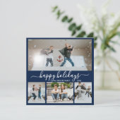 ネーシンプルビーホワイト4フォトコラージュハッピー シーズンカード (スタンド正面)