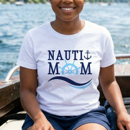 ネーティ・ママ ブルー・ヘルム 船舶テーマの誕生日パーティー・グッズ（保護者用） Tシャツ
