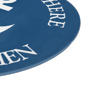 ネーパーソナライズされたビーブルーボートいかりアイコン カッティングボード (角)