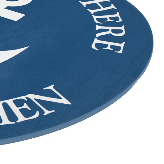 ネーパーソナライズされたビーブルーボートいかりアイコン カッティングボード (角)