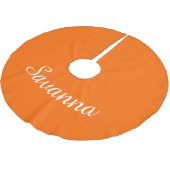 ネーパーソナライズされたムセーフティオレンジホリデイクリスマス ブラッシュドポリエステルツリースカート (アングル)