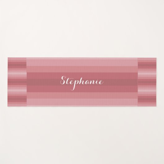 ネーパーソナライズされたムダスティバラピンクストライプ ヨガマット (正面(横))
