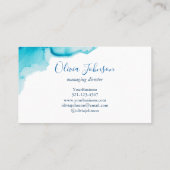 ネービエレガントーブルーアクアウォーターカラー 名刺 (裏面)