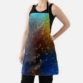 ネービエレガントーブルーアンド金ゴールドグリッター構造 エプロン (インサイチュ)