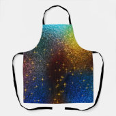 ネービエレガントーブルーアンド金ゴールドグリッター構造 エプロン (正面)