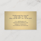 ネービエレガントーブルー&金ゴールドフォフェイクイルの山形模様 名刺 (裏面)