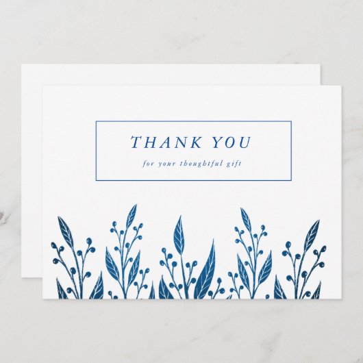 ネービエレガントー・ブフェイクルー・フォ結婚イル・グリーンズ サンキューカード (正面/裏面)